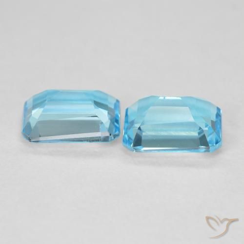 Shop natural 3.84ct Bleu Suisse Topaze gems, Octogone / coupe Émeraude, from Brésil at GemSelect. In stock, global shipping!