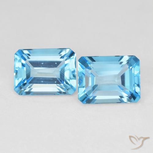 3.94ctw Naturel Bleu Suisse Topaze, Taille émeraude, VVS-VS