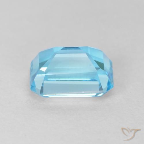 Topaze Bleu Suisse naturelle Octogone / coupe Émeraude, 2.16 ct, VVS-VS