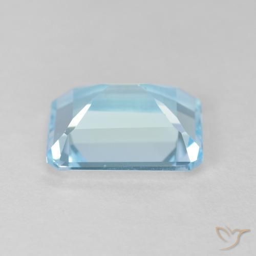 Topaze Bleu ciel naturelle Octogone / coupe Émeraude, 3.71 ct, VVS-VS