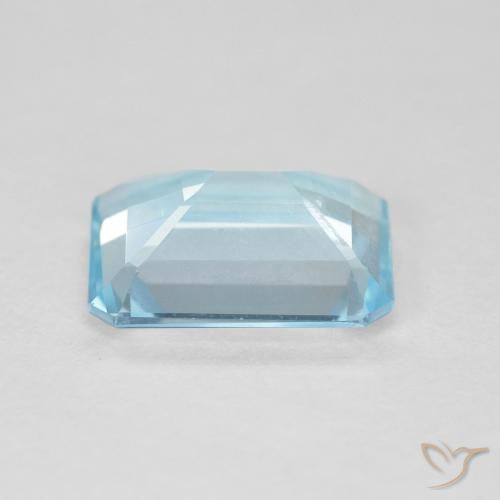 Topaze Bleu ciel naturelle Octogone / coupe Émeraude, 3.69 ct, VVS-VS