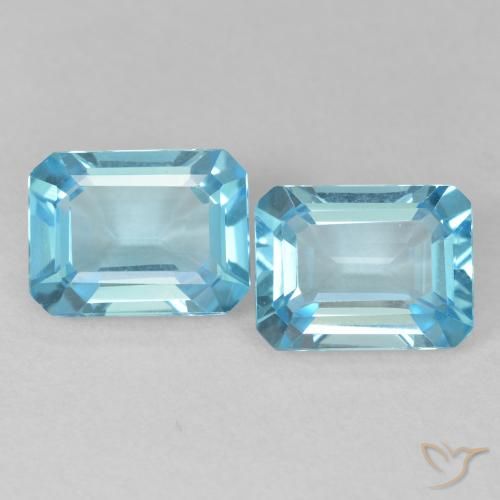 3.64ctw Naturel Bleu Suisse Topaze, Taille émeraude, VVS