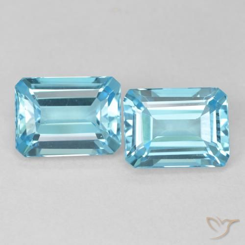4.04ctw Naturel Bleu Suisse Topaze, Taille émeraude, VVS
