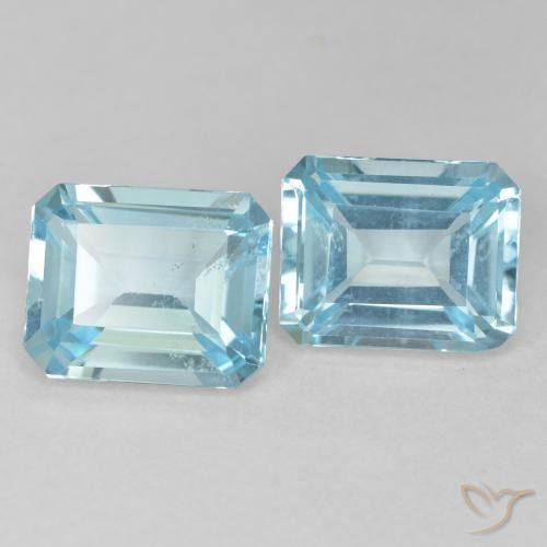 Shop natural 7.63ct Bleu clair Topaze gems, Octogone / coupe Émeraude, from Brésil at GemSelect. In stock, global shipping!