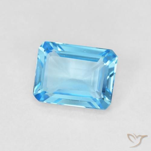 Topaze Bleu ciel profond naturelle Octogone / coupe Émeraude, 1.80 ct, VVS