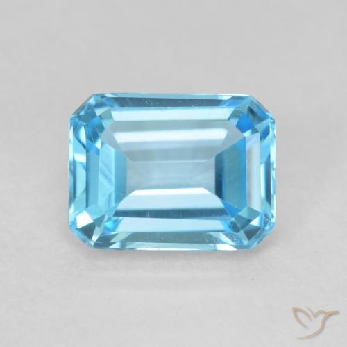 2.09ct Naturel Bleu Suisse Topaze, Taille émeraude, VVS