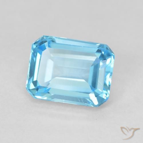 Topaze Bleu Suisse naturelle Octogone / coupe Émeraude, 2.09 ct, VVS