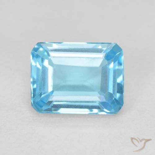 Topaze Bleu Suisse naturelle Octogone / coupe Émeraude, 1.92 ct, VVS