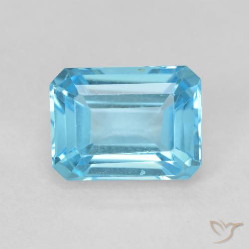 Topaze Bleu Suisse naturelle Octogone / coupe Émeraude, 2.19 ct, VVS