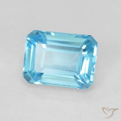 Topaze Bleu Suisse naturelle Octogone / coupe Émeraude, 2.19 ct, VVS