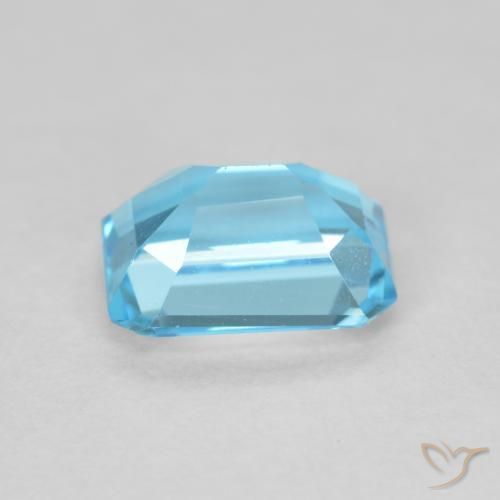 Topaze Bleu Suisse naturelle Octogone / coupe Émeraude, 1.86 ct, VVS