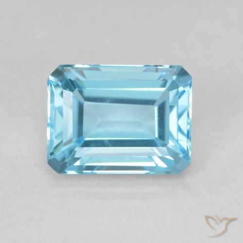 2.24ct Naturel Bleu Suisse Topaze, Taille émeraude, VVS