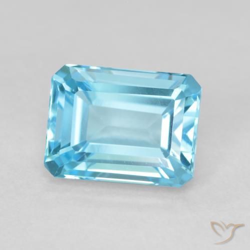 Topaze Bleu Suisse naturelle Octogone / coupe Émeraude, 2.24 ct, VVS