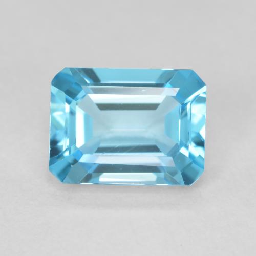 2.05ct Naturel Bleu Suisse Topaze, Taille émeraude, VVS