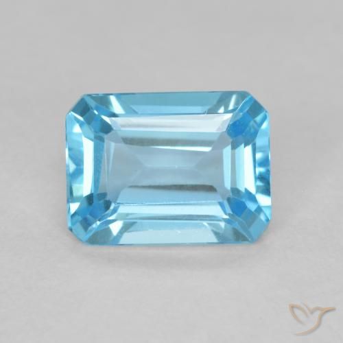 1.78ct Naturel Bleu Suisse Topaze, Taille émeraude, VVS