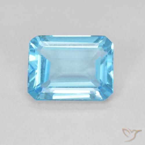 Topaze Bleu Suisse naturelle Octogone / coupe Émeraude, 1.70 ct, VVS