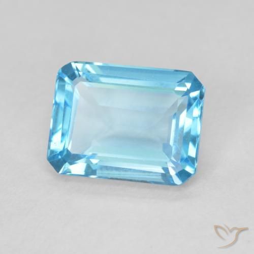 Topaze Bleu Suisse naturelle Octogone / coupe Émeraude, 1.70 ct, VVS