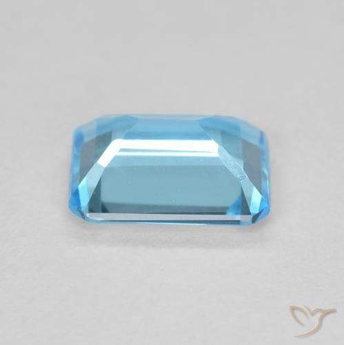 Topaze Bleu Suisse naturelle Octogone / coupe Émeraude, 1.70 ct, VVS