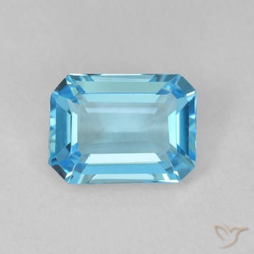 1.99ct Naturel Bleu Suisse Topaze, Taille émeraude, VVS