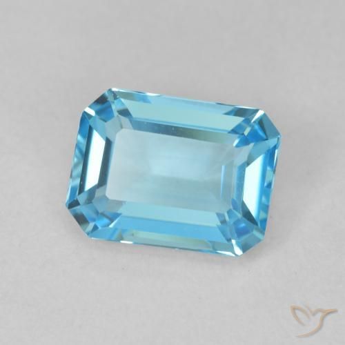 Topaze Bleu Suisse naturelle Octogone / coupe Émeraude, 1.99 ct, VVS