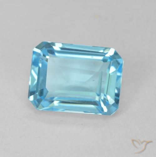 Topaze Bleu Suisse naturelle Octogone / coupe Émeraude, 2.08 ct, VVS