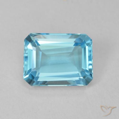 2.04ct Naturel Bleu Suisse Topaze, Taille émeraude, VVS