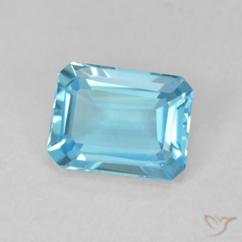 Topaze Bleu Suisse naturelle Octogone / coupe Émeraude, 2.04 ct, VVS