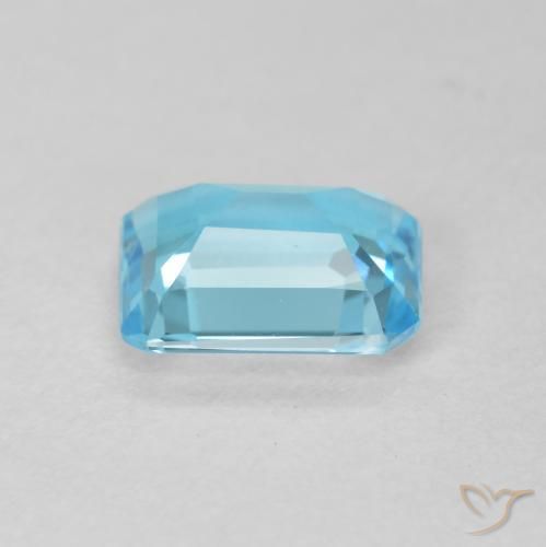 Topaze Bleu Suisse naturelle Octogone / coupe Émeraude, 1.70 ct, VVS