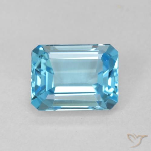 2.09ct Naturel Bleu Suisse Topaze, Taille émeraude, VVS