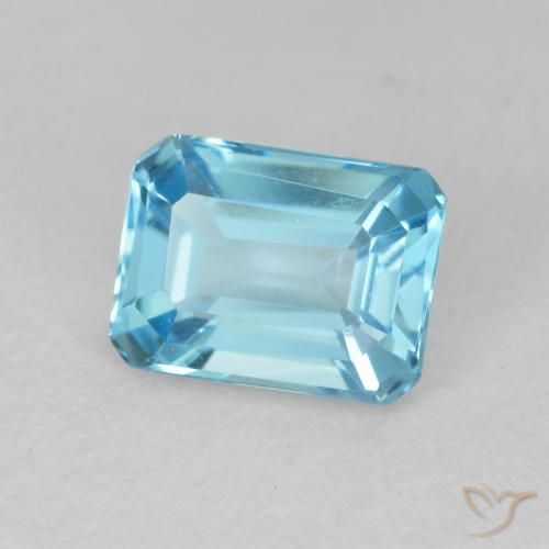 Topaze Bleu Suisse naturelle Octogone / coupe Émeraude, 2.14 ct, VVS