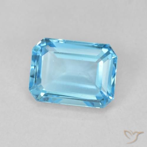 Topaze Bleu Suisse naturelle Octogone / coupe Émeraude, 2.11 ct, VVS