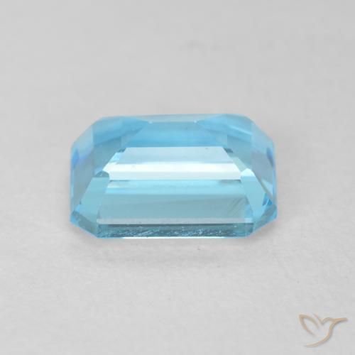 Topaze Bleu Suisse naturelle Octogone / coupe Émeraude, 2.11 ct, VVS