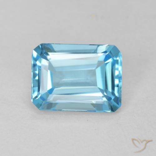 1.81ct Naturel Bleu Suisse Topaze, Taille émeraude, VVS