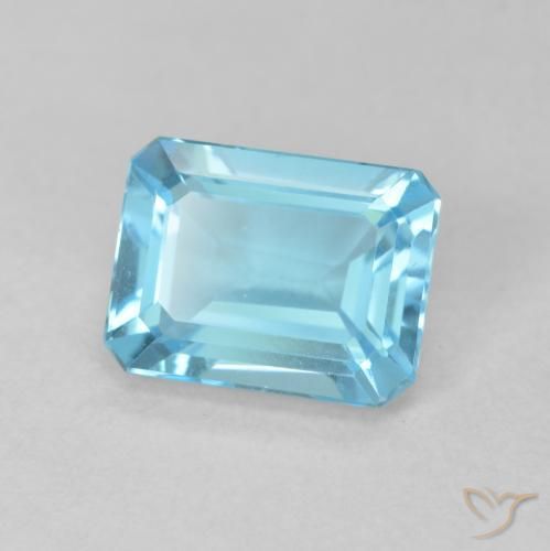 Topaze Bleu Suisse naturelle Octogone / coupe Émeraude, 2.02 ct, VVS