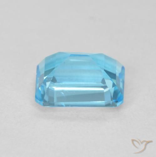 Topaze Bleu Suisse naturelle Octogone / coupe Émeraude, 2.20 ct, VVS