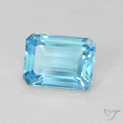 Topaze Bleu Suisse naturelle Octogone / coupe Émeraude, 2.14 ct, VVS