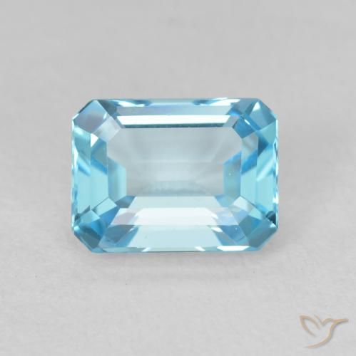 2.20ct Naturel Bleu Suisse Topaze, Taille émeraude, VVS