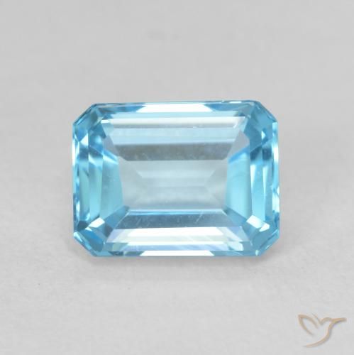 Topaze Bleu Suisse naturelle Octogone / coupe Émeraude, 2.14 ct, VVS