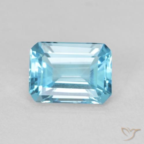 Topaze Bleu Suisse naturelle Octogone / coupe Émeraude, 1.84 ct, VVS