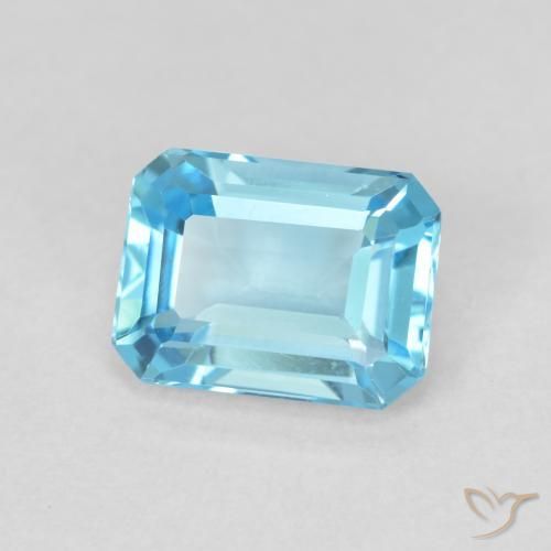 Topaze Bleu Suisse naturelle Octogone / coupe Émeraude, 1.86 ct, VVS
