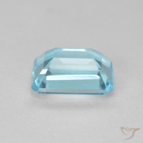 Topaze Bleu ciel léger naturelle Octogone / coupe Émeraude, 2.00 ct, VVS