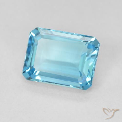 Topaze Bleu Suisse naturelle Octogone / coupe Émeraude, 1.93 ct, VVS