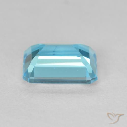 Topaze Bleu Suisse naturelle Octogone / coupe Émeraude, 1.93 ct, VVS
