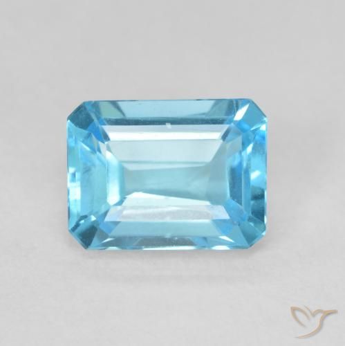 Topaze Bleu Suisse naturelle Octogone / coupe Émeraude, 1.87 ct, VVS