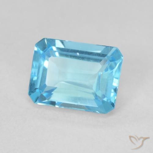 Topaze Bleu Suisse naturelle Octogone / coupe Émeraude, 1.87 ct, VVS
