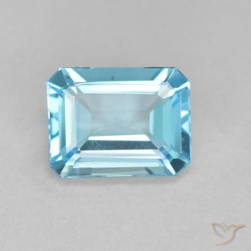 Topaze Bleu Suisse naturelle Octogone / coupe Émeraude, 1.95 ct, VVS