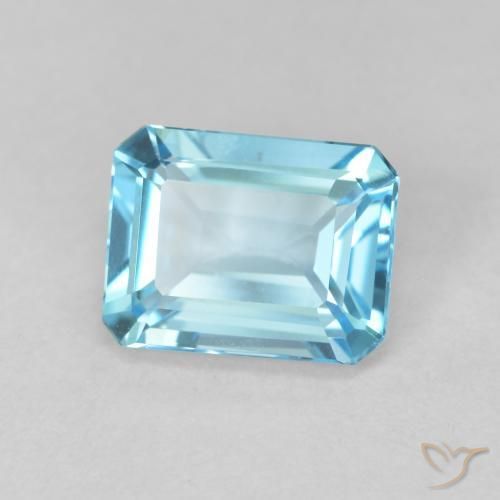 Topaze Bleu Suisse naturelle Octogone / coupe Émeraude, 1.95 ct, VVS