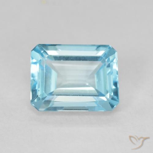Topaze Bleu clair naturelle Octogone / coupe Émeraude, 1.97 ct, VVS