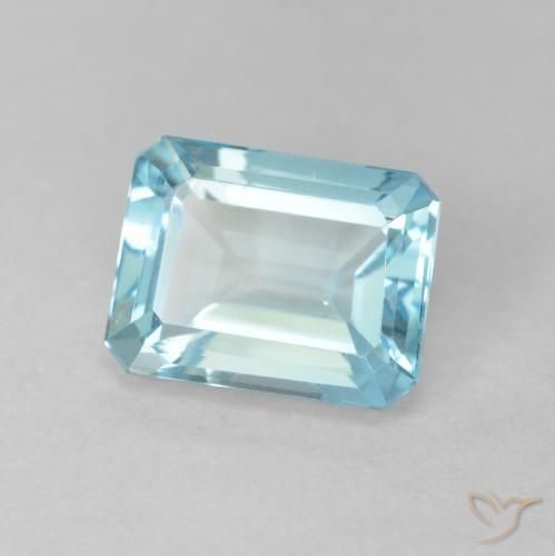 Topaze Bleu clair naturelle Octogone / coupe Émeraude, 1.97 ct, VVS