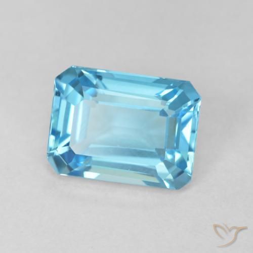 Topaze Bleu Suisse naturelle Octogone / coupe Émeraude, 2.02 ct, VVS